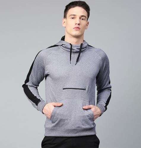 Men Training Rapid Dry Hooded Solid Sweatshirt